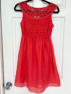 Studio M Cotton & Silk Coral Sundress | Size Small
